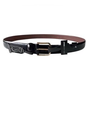 Jones New York Made in Italy Leather Belt Black Size 42 New with tags